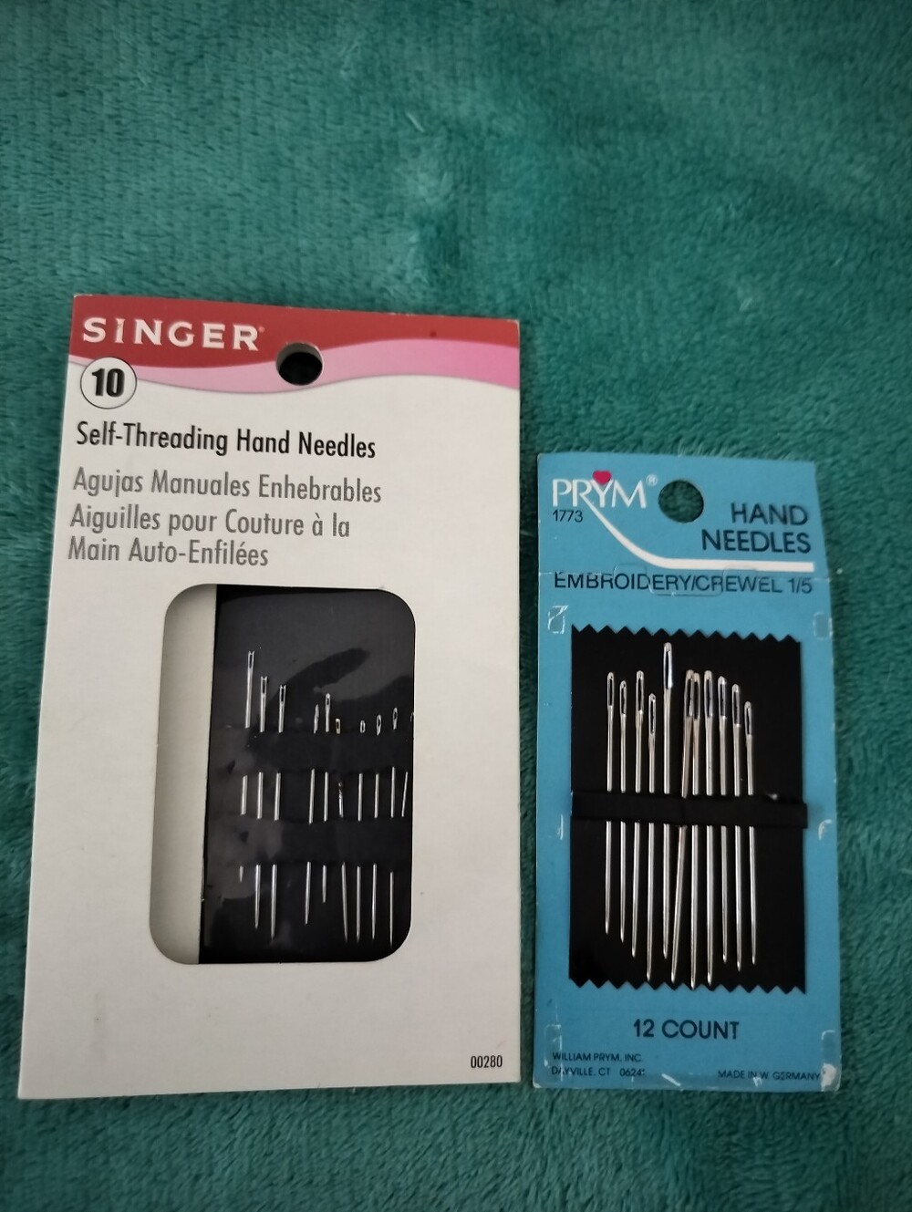 Vintage Sewing Needle Lot: Singer Self-Threading & Prym Embroidery  (28 Count)